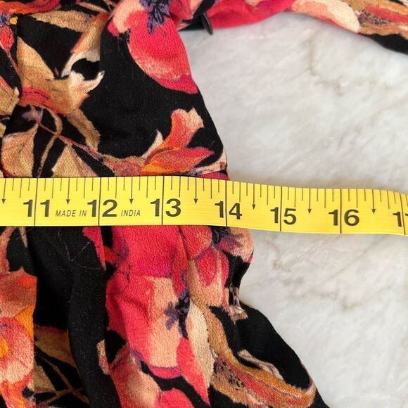 Free People Tegan Printed Long-Sleeve Mini Dress In Black Combo Size 4 - Picture 8 of 11